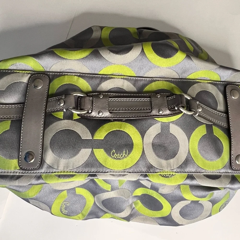 Coach Gray and Green Women's Bag - Picture 6 of 11